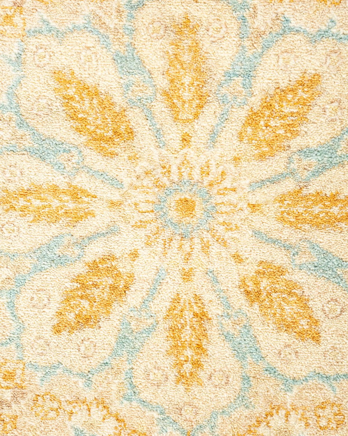 Alfombra Oriental Mogul Marfil Anudada a Mano, Única en su Género Pakistaní en venta