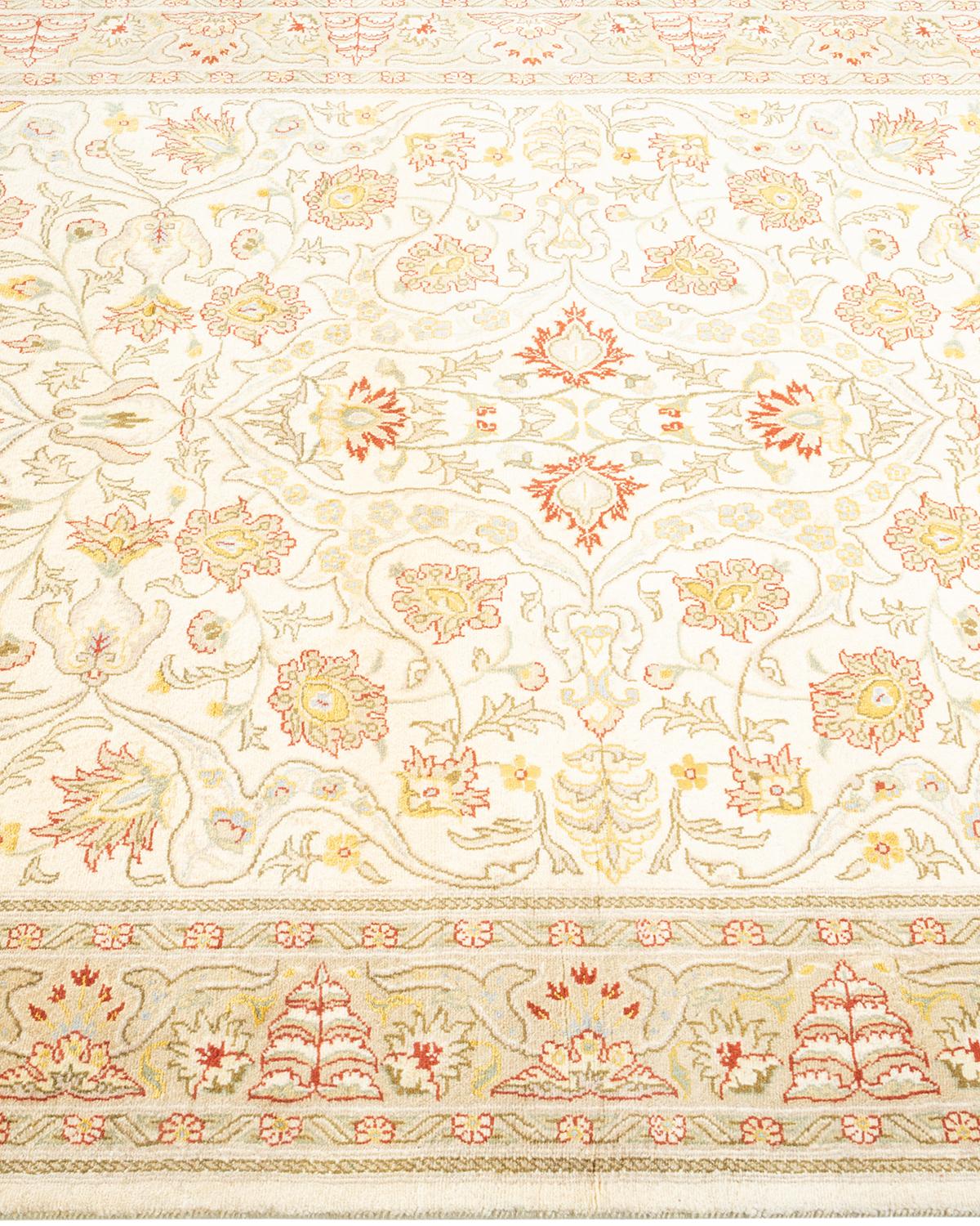 Tapis Oriental Mogul ivoire noué à la main, unique en son genre Neuf - En vente à Norwalk, CT