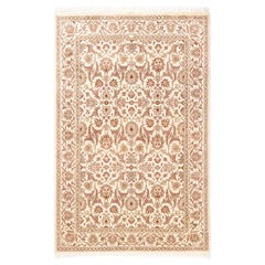 One-Of-A-Kind Hand Knotted Oriental Mogul Ivory Area Rug