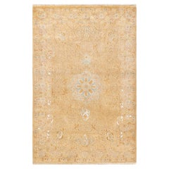 One-Of-A-Kind Hand Knotted Oriental Mogul Ivory Area Rug