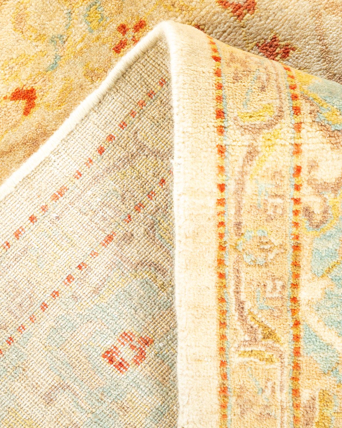 Wool One-of-a-kind Hand Knotted Oriental Mogul Ivory Area Rug For Sale