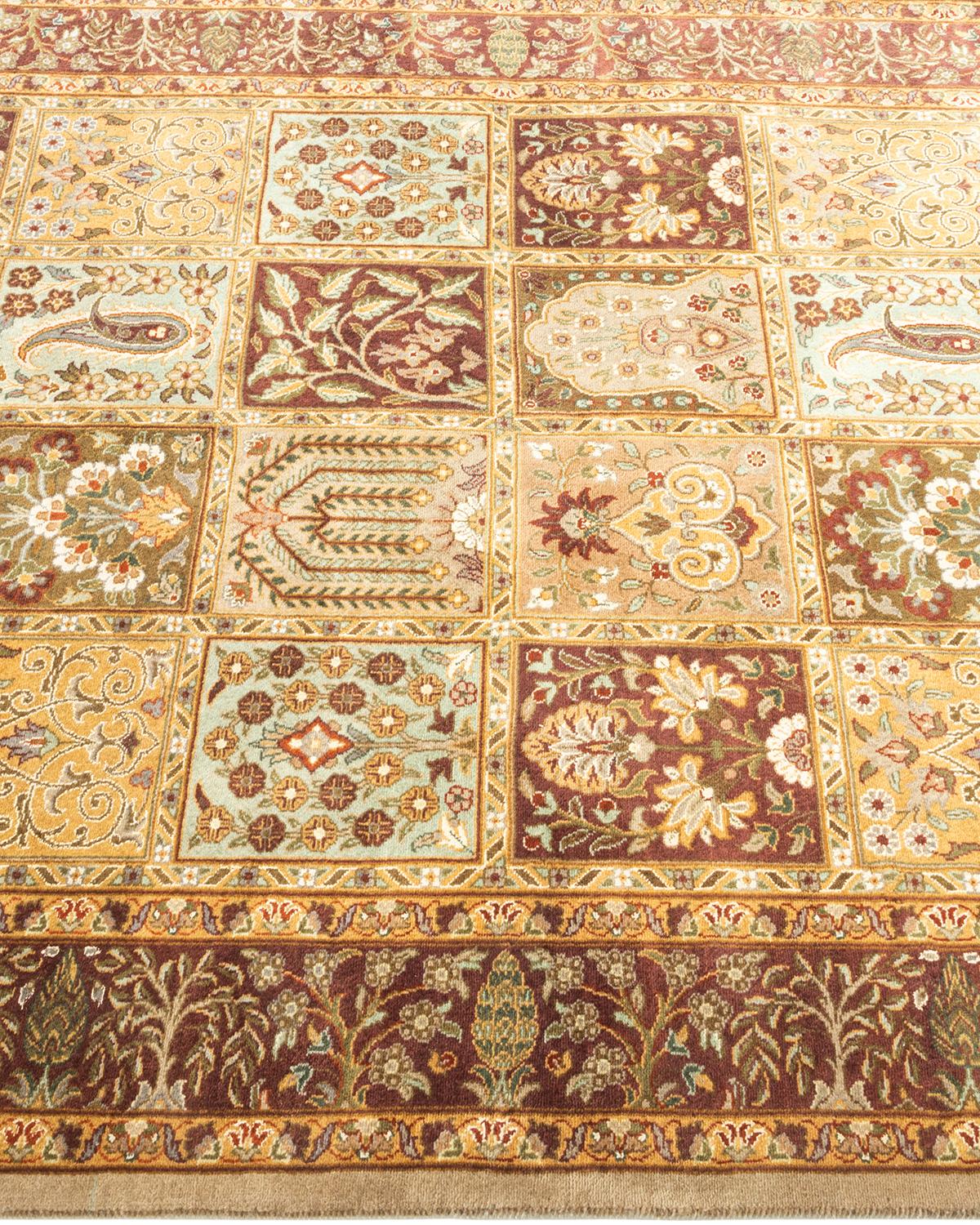 One-of-a-kind Hand Knotted Oriental Mogul Ivory Area Rug In New Condition For Sale In Norwalk, CT