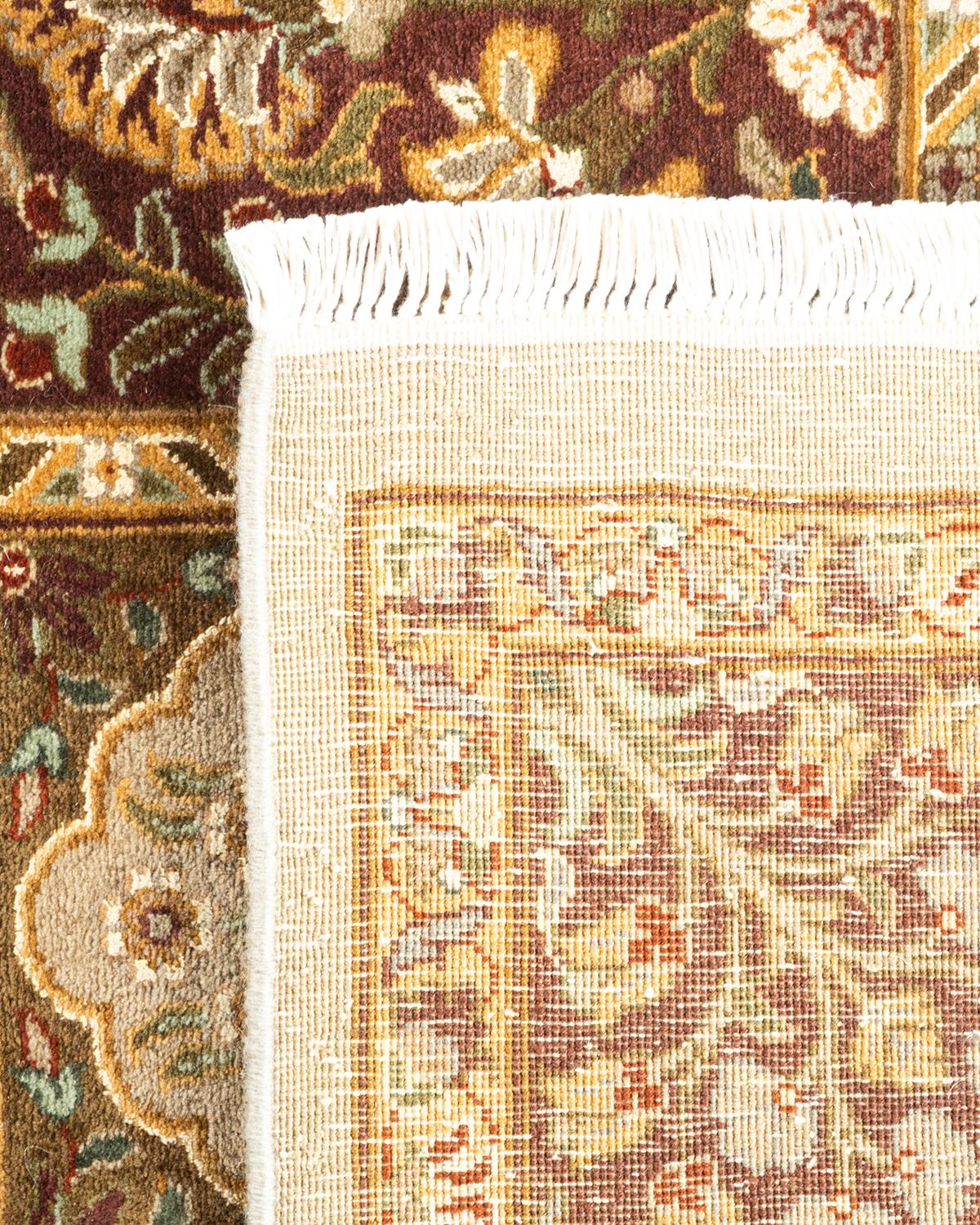 Contemporary One-of-a-kind Hand Knotted Oriental Mogul Ivory Area Rug For Sale