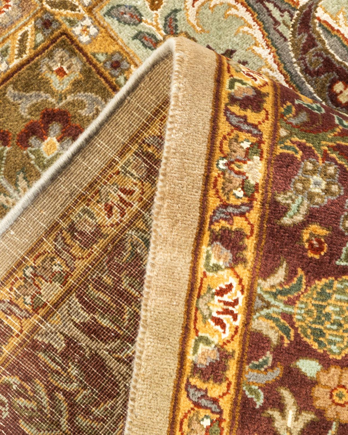 Wool One-of-a-kind Hand Knotted Oriental Mogul Ivory Area Rug For Sale