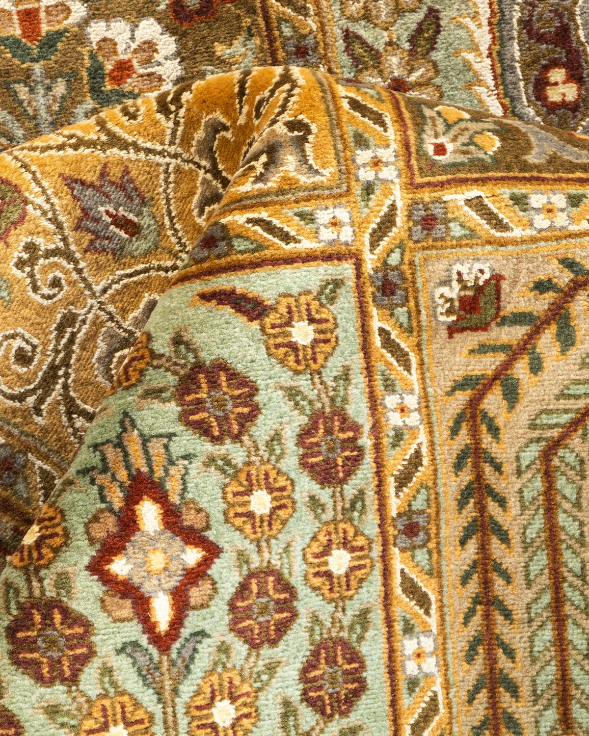 One-of-a-kind Hand Knotted Oriental Mogul Ivory Area Rug For Sale 1