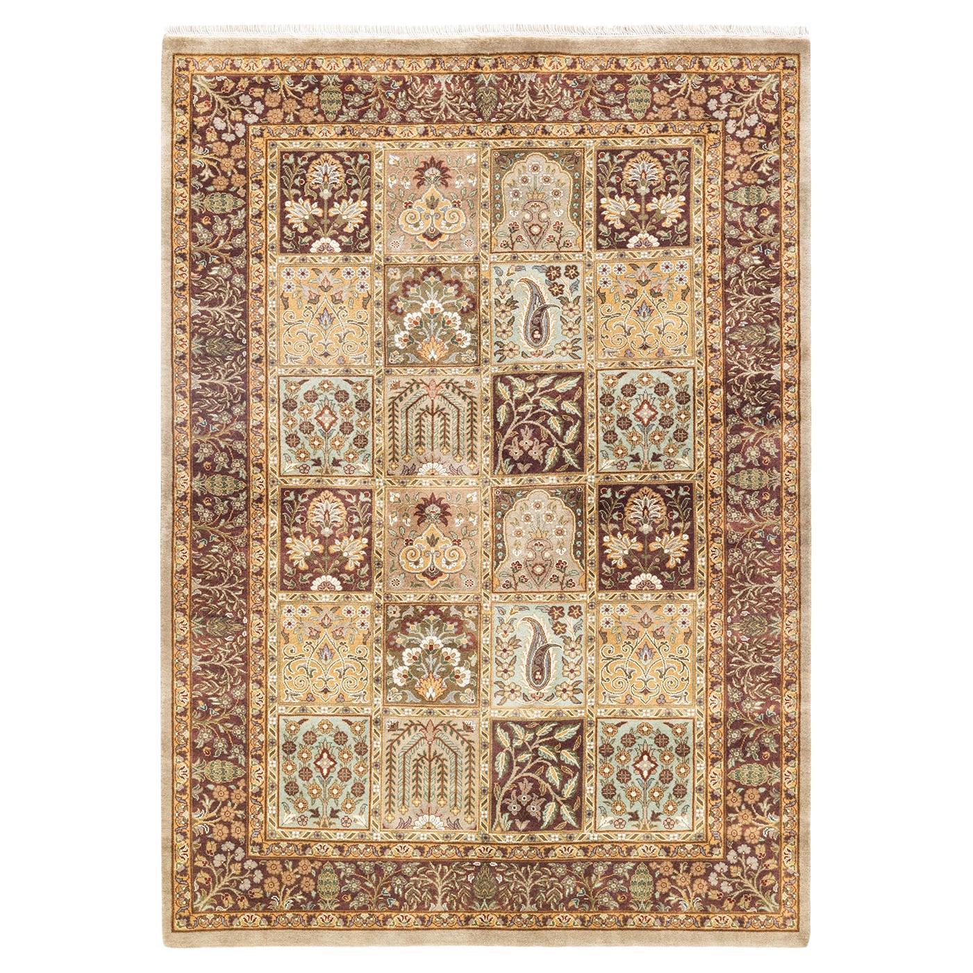 One-of-a-kind Hand Knotted Oriental Mogul Ivory Area Rug