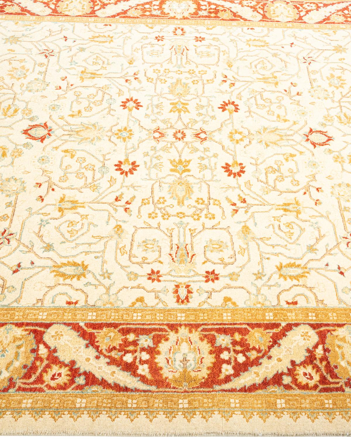 Tapis Oriental Mogul ivoire noué à la main, unique en son genre Neuf - En vente à Norwalk, CT
