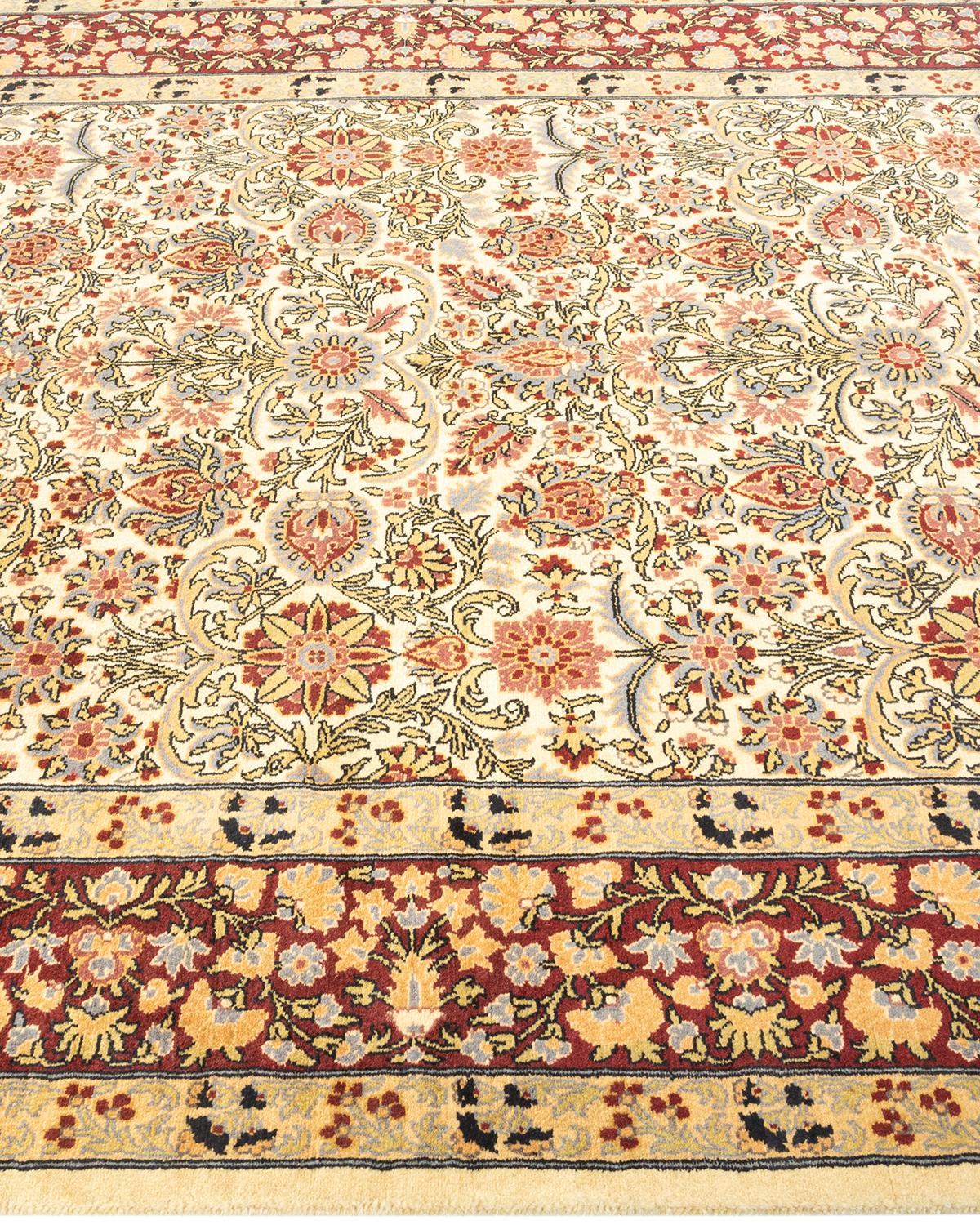 Handgeknüpfter orientalischer Mogul Elfenbeinfarbener Teppich, Unikat im Zustand „Neu“ in Norwalk, CT