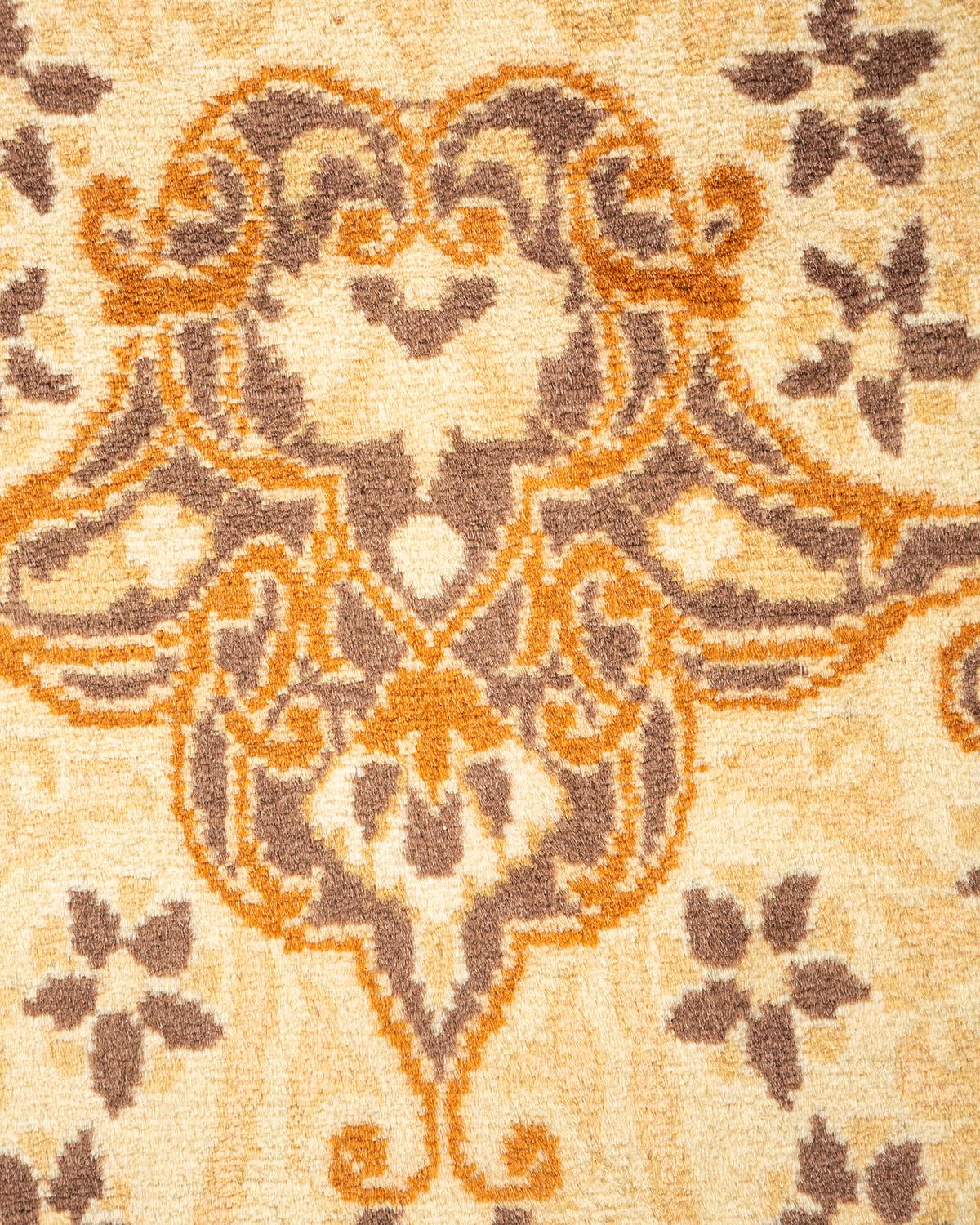 Pakistani One-of-a-Kind Hand Knotted Oriental Mogul Ivory Area Rug For Sale