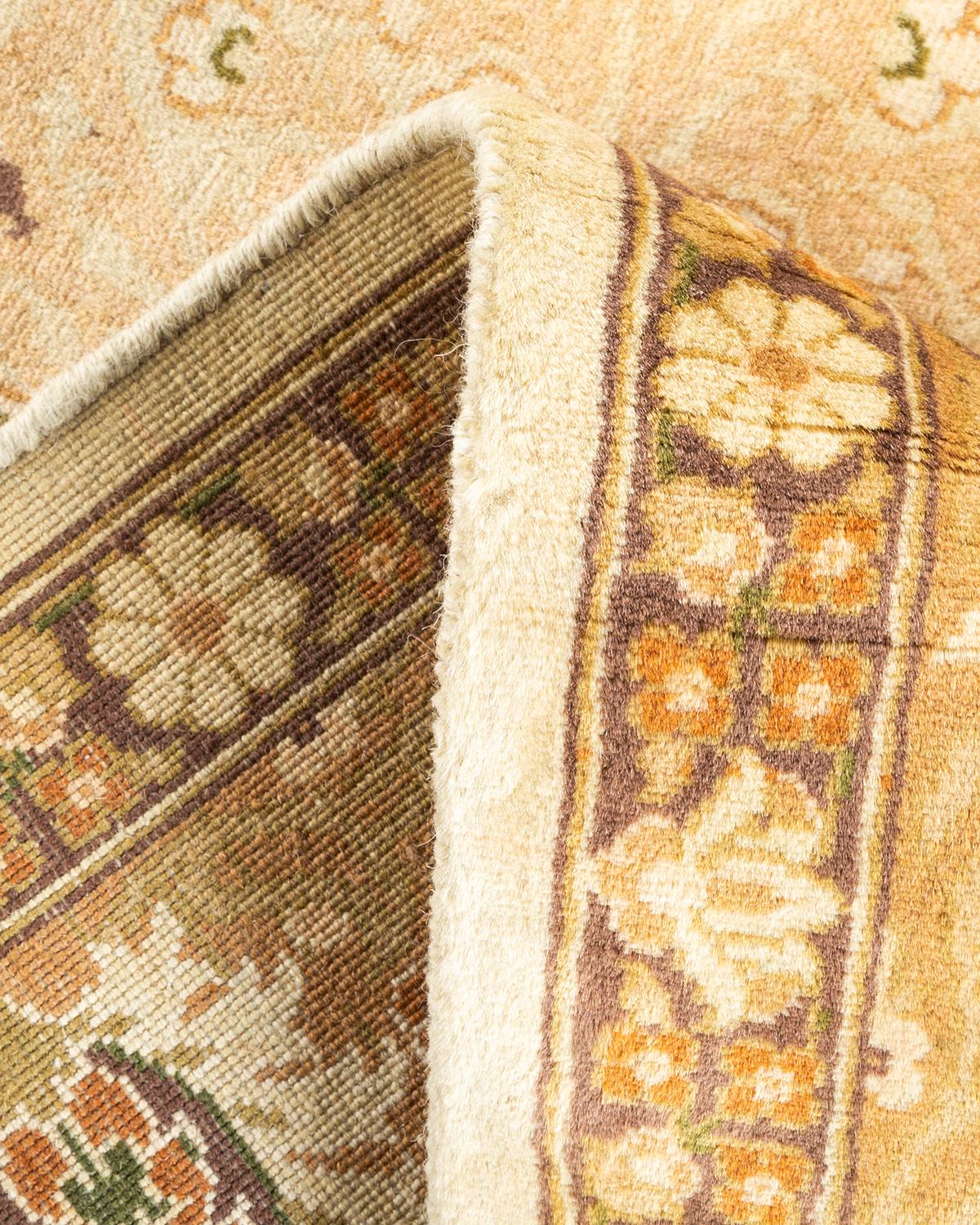Wool One-of-a-Kind Hand Knotted Oriental Mogul Ivory Area Rug For Sale