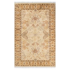 One-Of-A-Kind Hand Knotted Oriental Mogul Ivory Area Rug