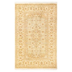 One-of-a-kind Hand Knotted Oriental Mogul Ivory Area Rug