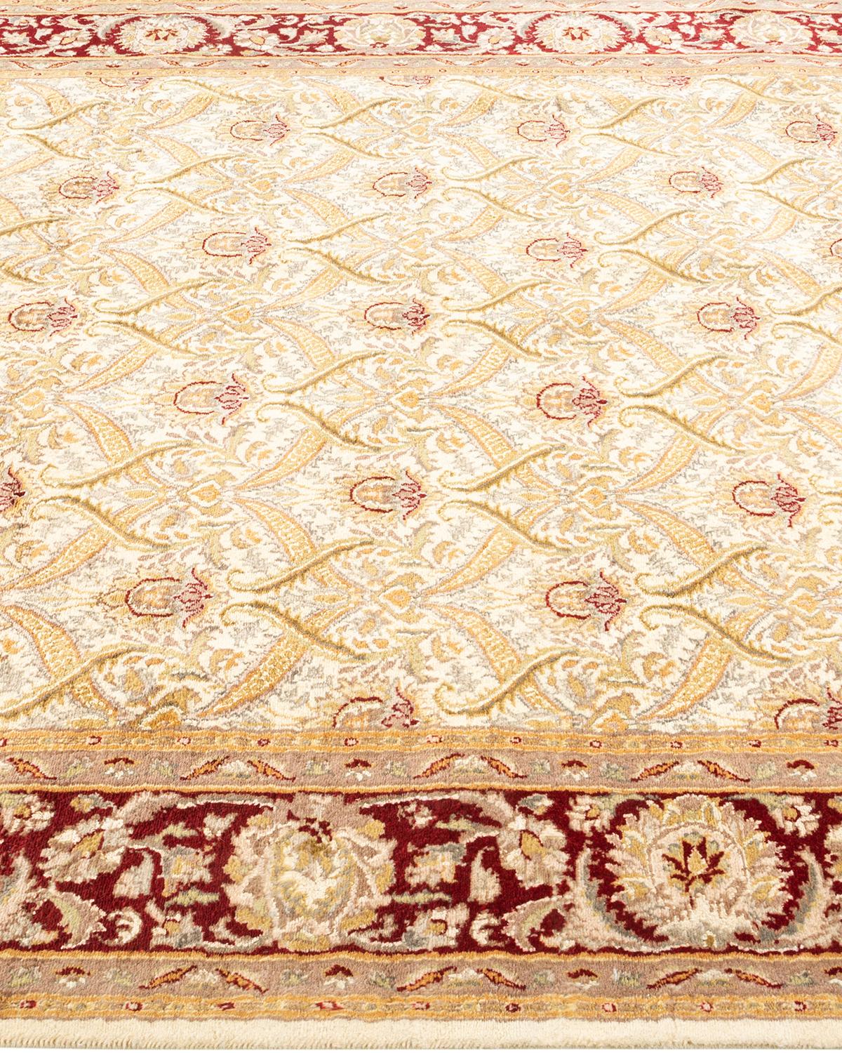 Tapis Oriental Mogul ivoire noué à la main, unique en son genre Neuf - En vente à Norwalk, CT