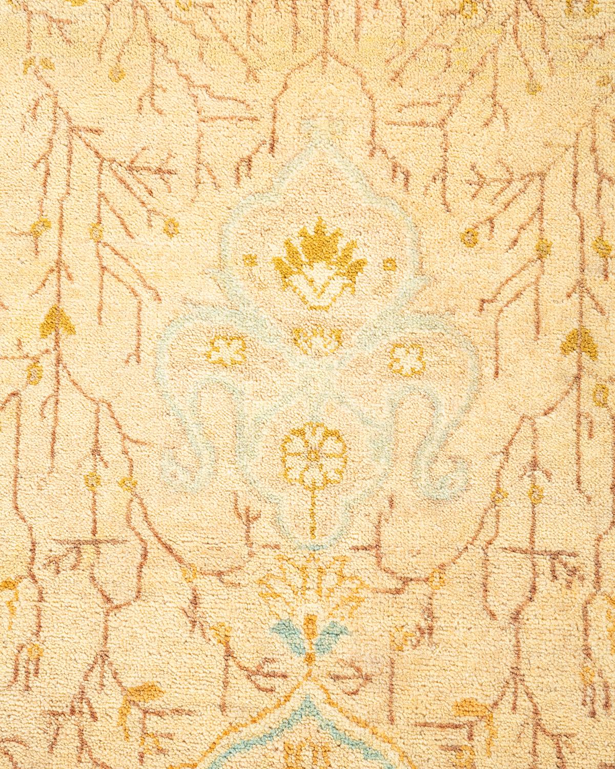 Pakistani One-of-a-kind Hand Knotted Oriental Mogul Ivory Area Rug For Sale