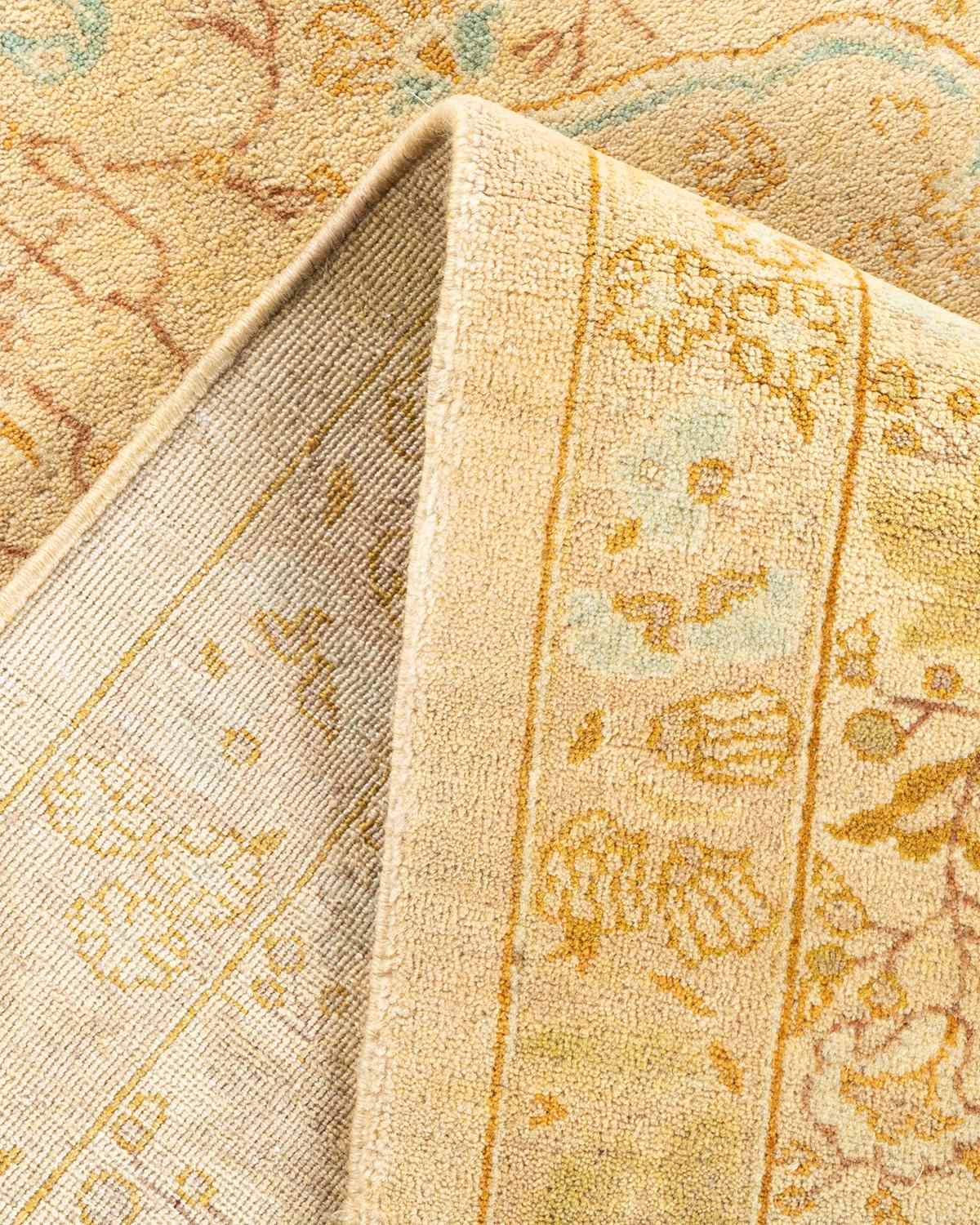 Wool One-of-a-kind Hand Knotted Oriental Mogul Ivory Area Rug For Sale