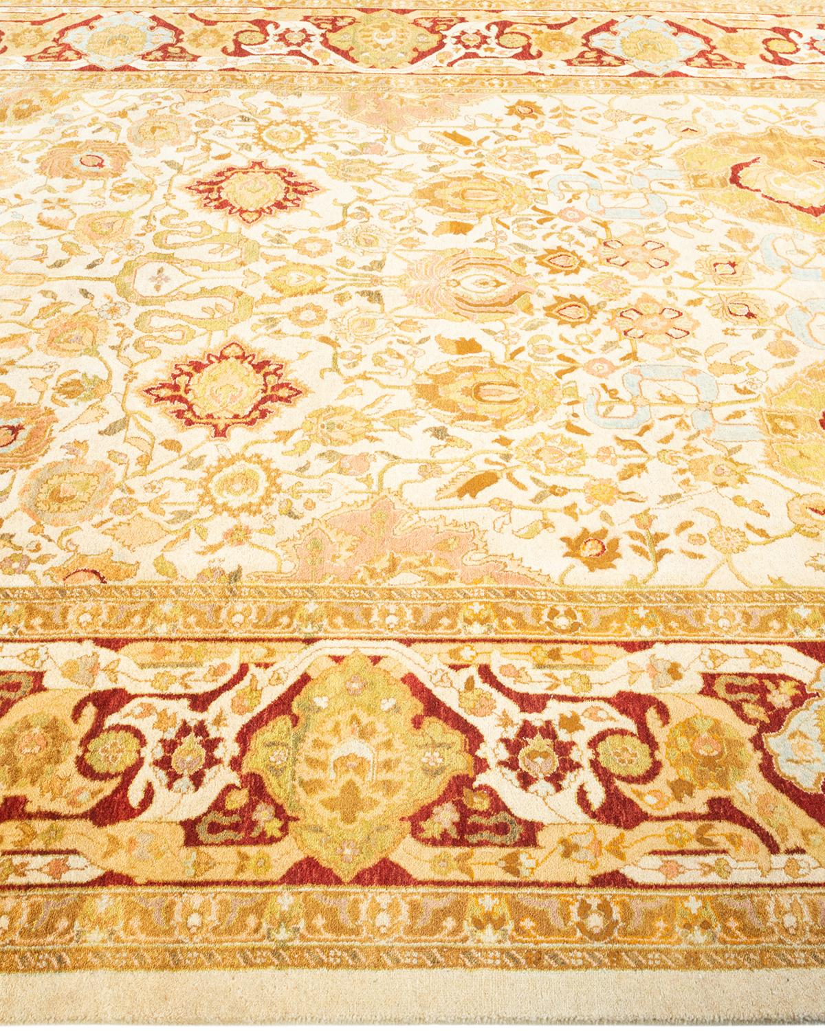 Tapis d'Orient Mogul Ivoire, noué à la main, unique en son genre Neuf - En vente à Norwalk, CT