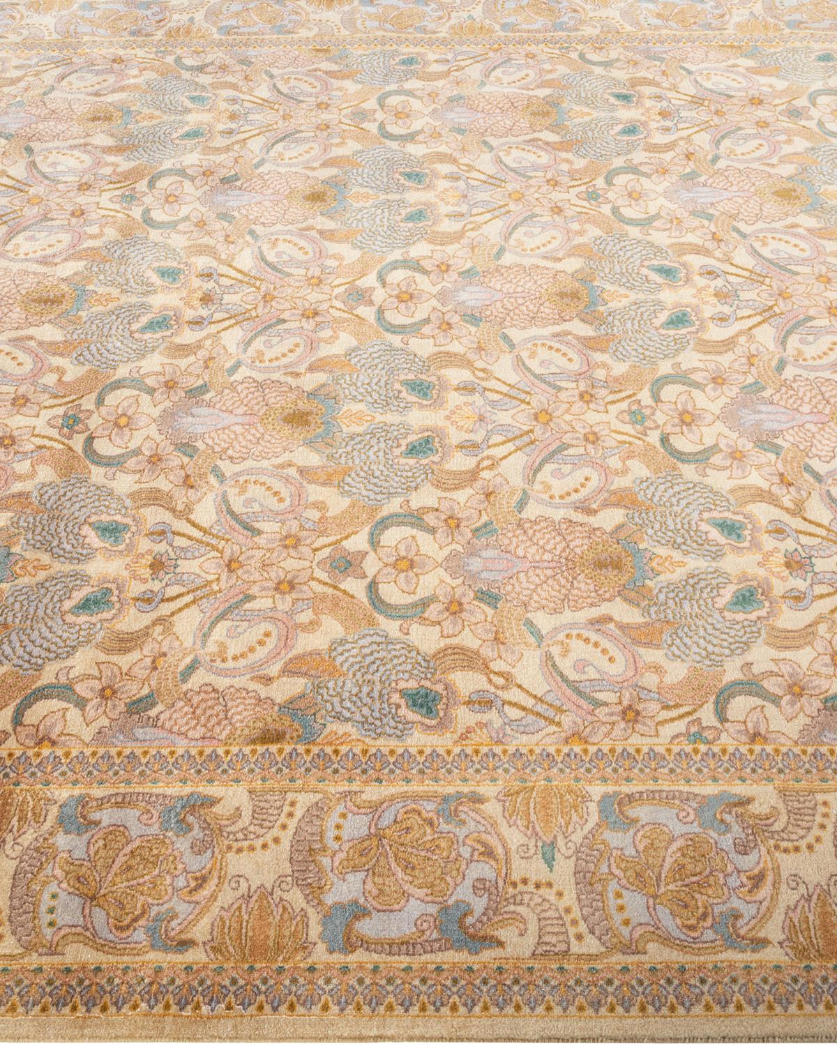 Alfombra Oriental Mogul Marfil Anudada a Mano Única 6' 1
