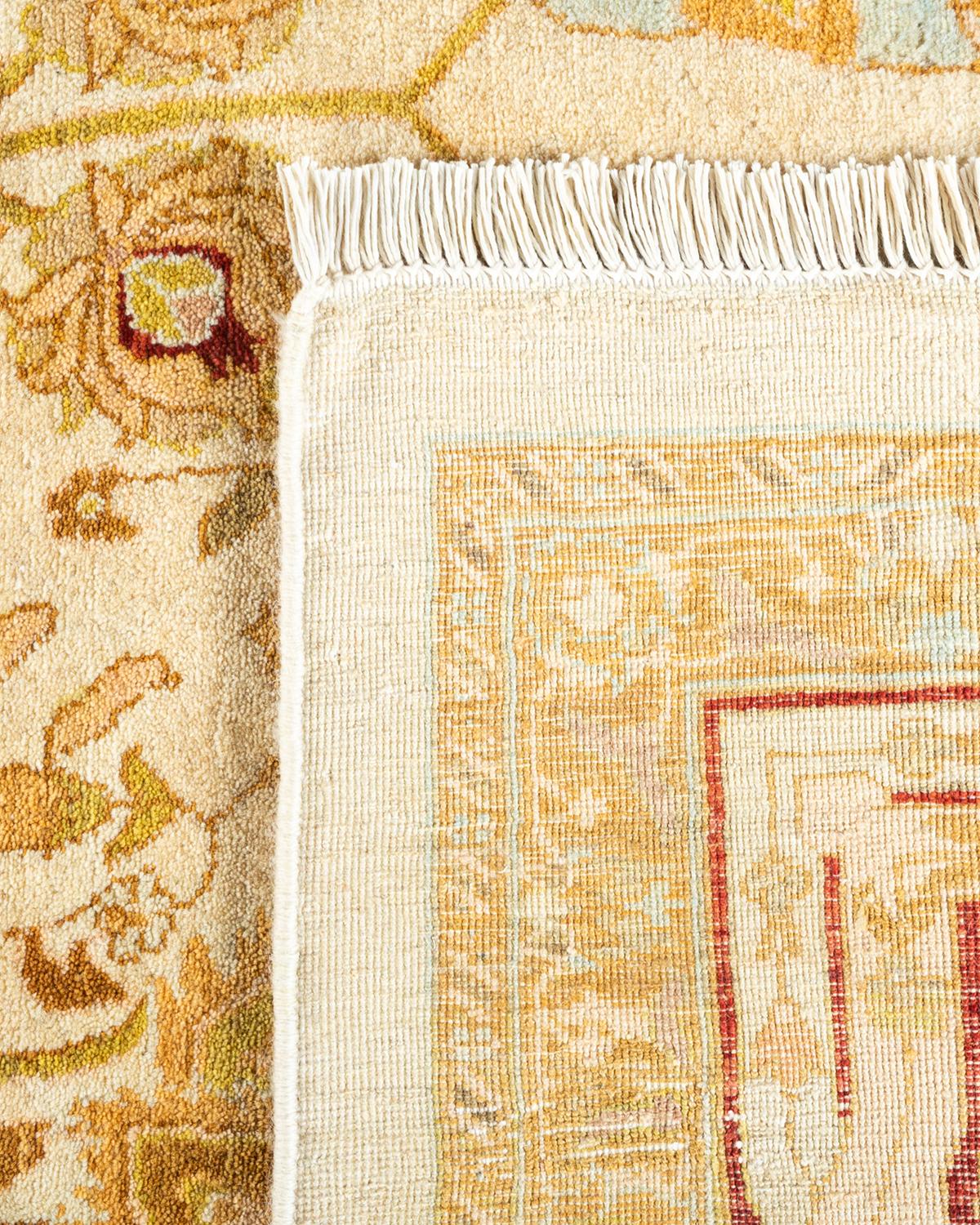 XXIe siècle et contemporain Tapis d'Orient Mogul Ivoire, noué à la main, unique en son genre en vente