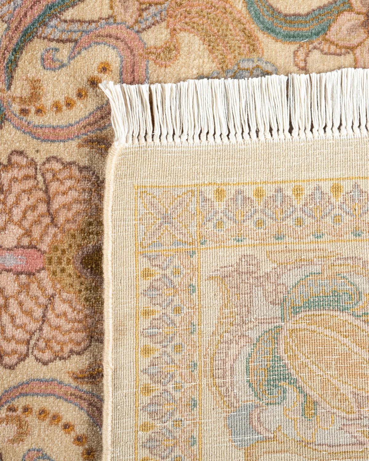 Alfombra Oriental Mogul Marfil Anudada a Mano Única 6' 1