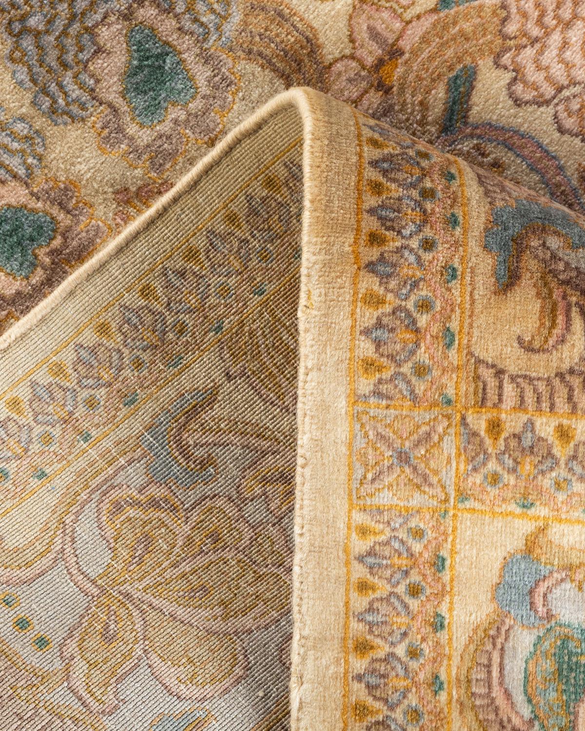 Alfombra Oriental Mogul Marfil Anudada a Mano Única 6' 1