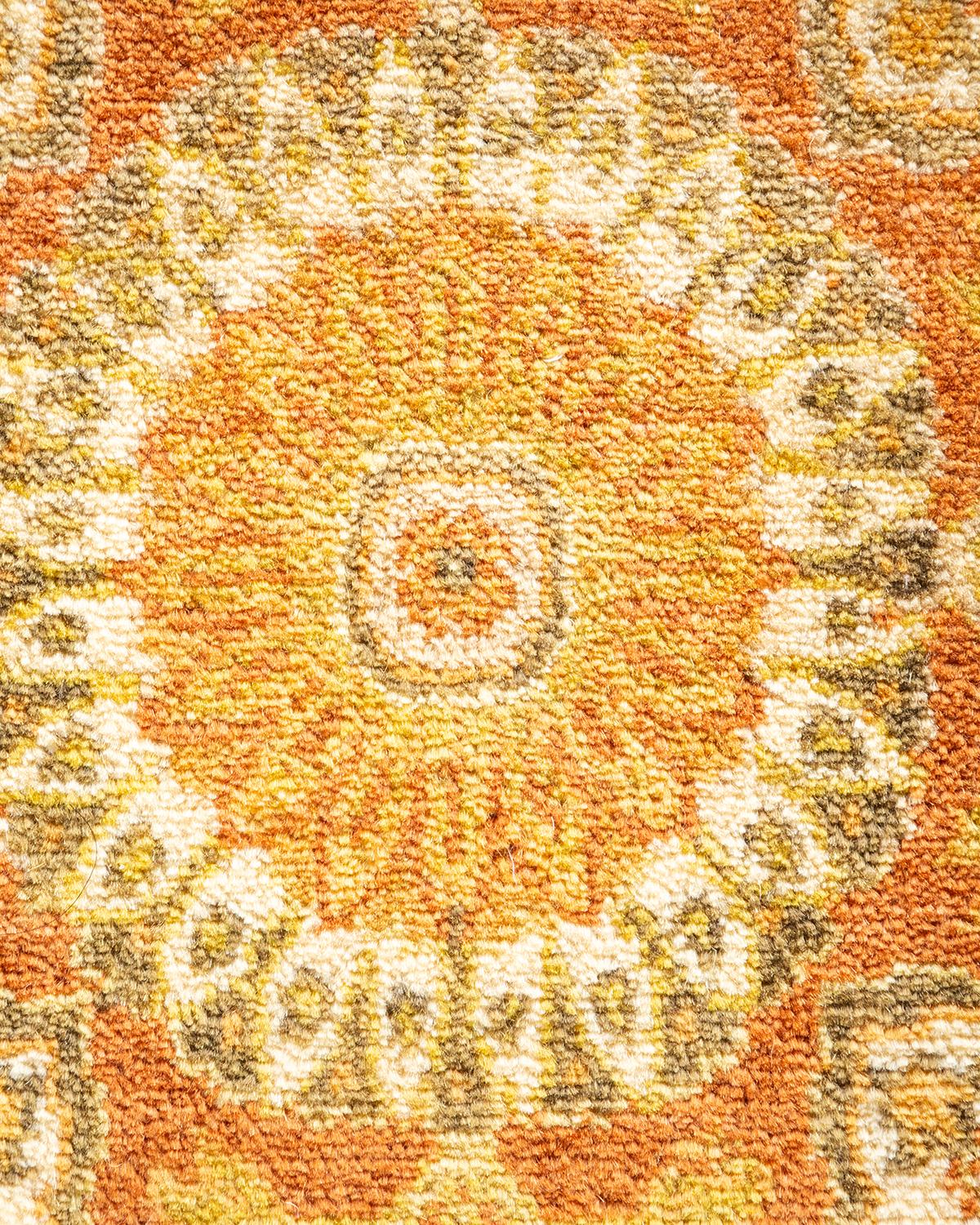 Pakistani One-of-a-Kind Hand Knotted Oriental Mogul Ivory Area Rug For Sale