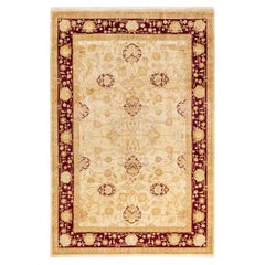 One-of-a-kind Hand Knotted Oriental Mogul Ivory Area Rug