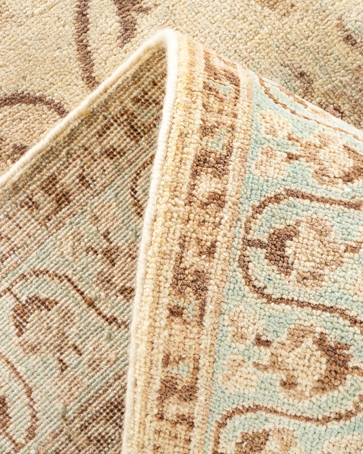 Wool One-of-a-kind Hand Knotted Oriental Mogul Ivory Area Rug