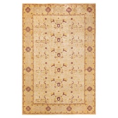 One-of-a-Kind Hand Knotted Oriental Mogul Ivory Area Rug