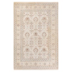One-of-a-kind Hand Knotted Oriental Mogul Ivory Area Rug