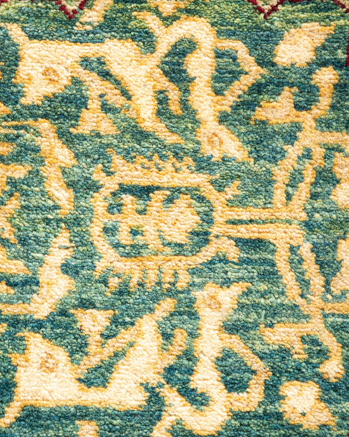 Handgeknüpfter orientalischer Mogul Elfenbeinfarbener Teppich, Unikat (Pakistanisch) im Angebot