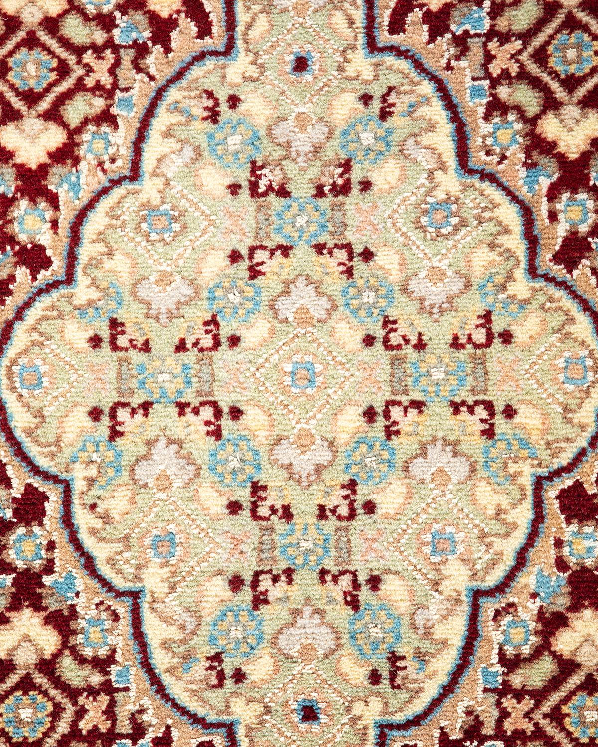 Pakistani One-Of-A-Kind Hand Knotted Oriental Mogul Ivory Area Rug 6' 1