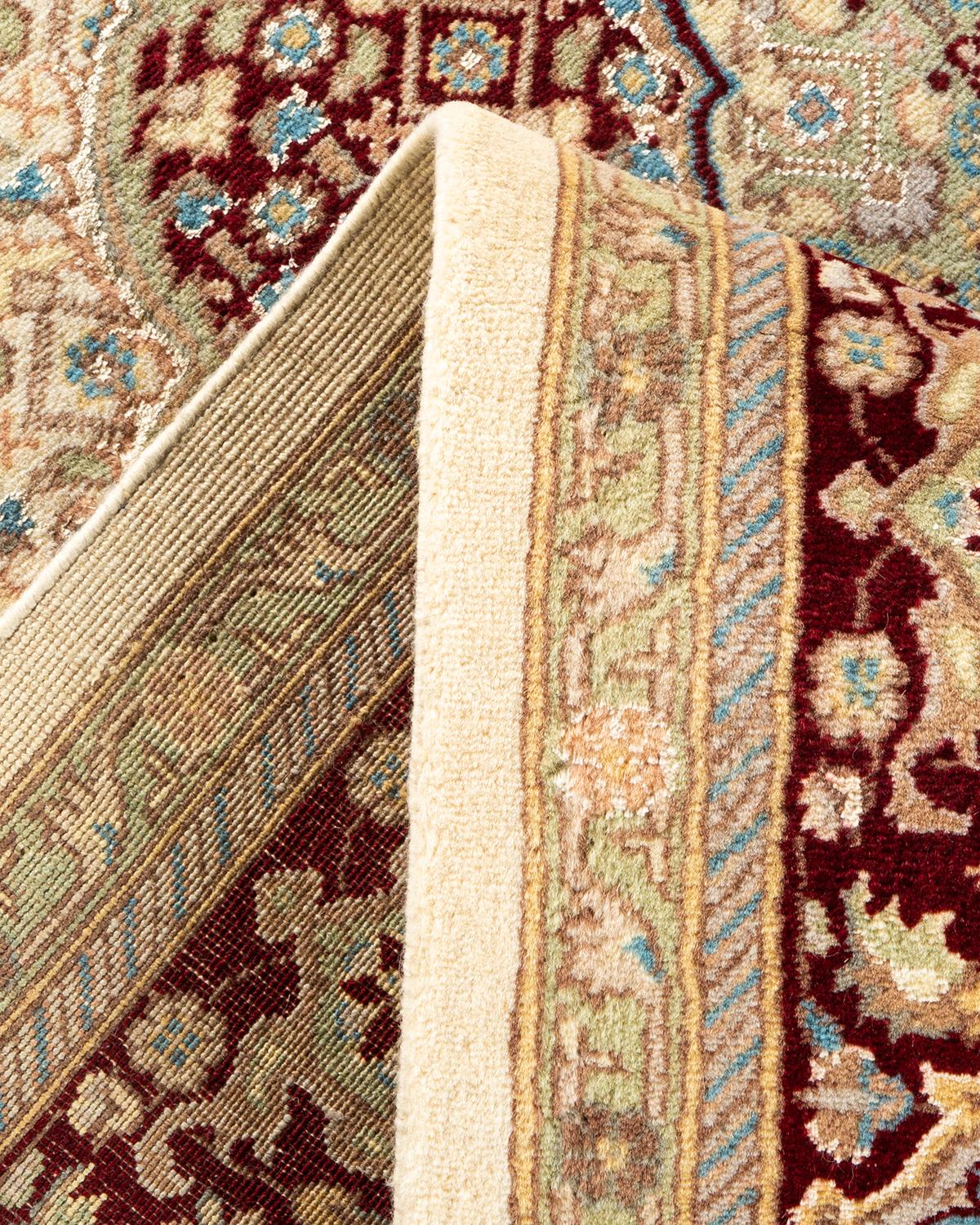 Wool One-Of-A-Kind Hand Knotted Oriental Mogul Ivory Area Rug 6' 1