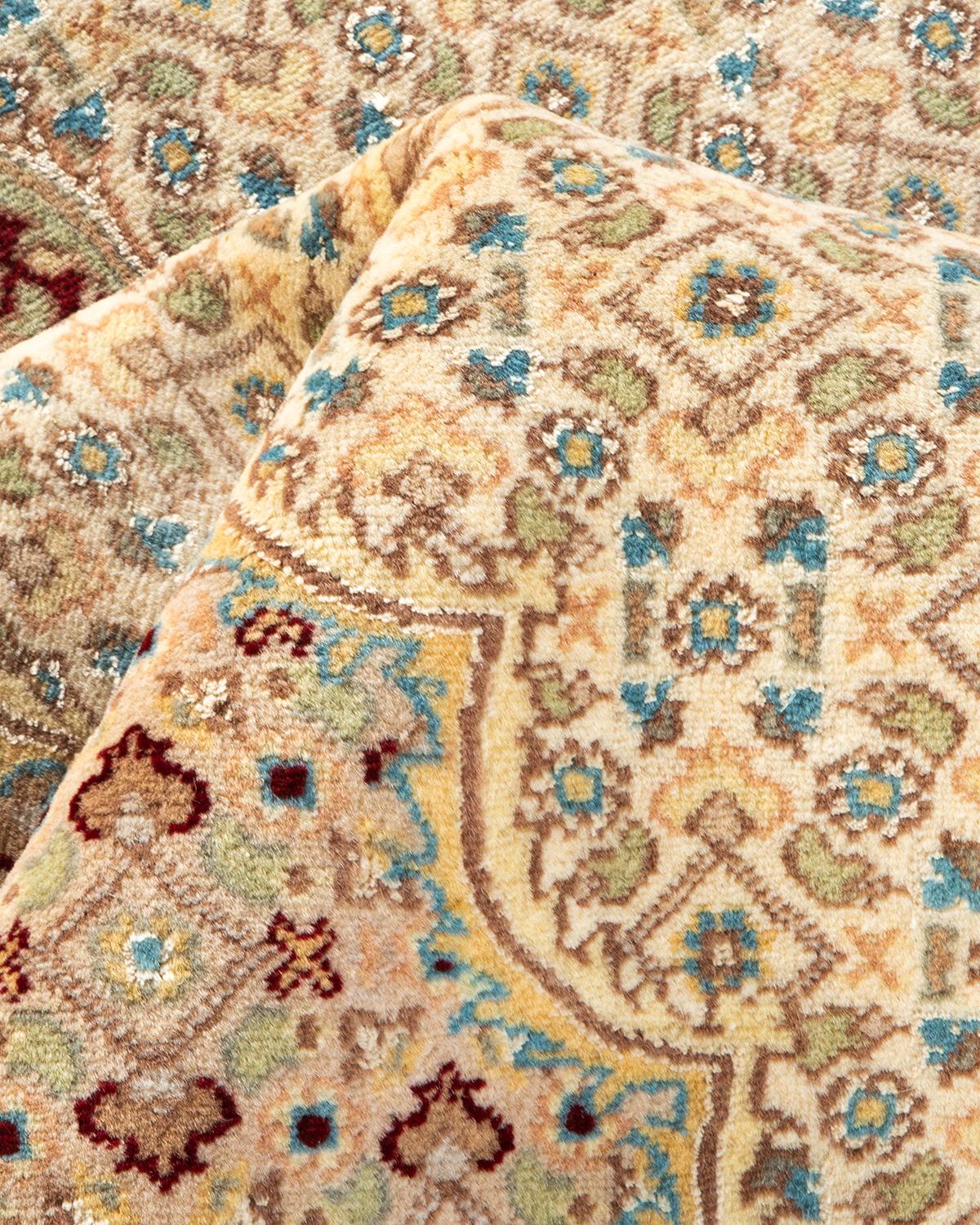 One-Of-A-Kind Hand Knotted Oriental Mogul Ivory Area Rug 6' 1