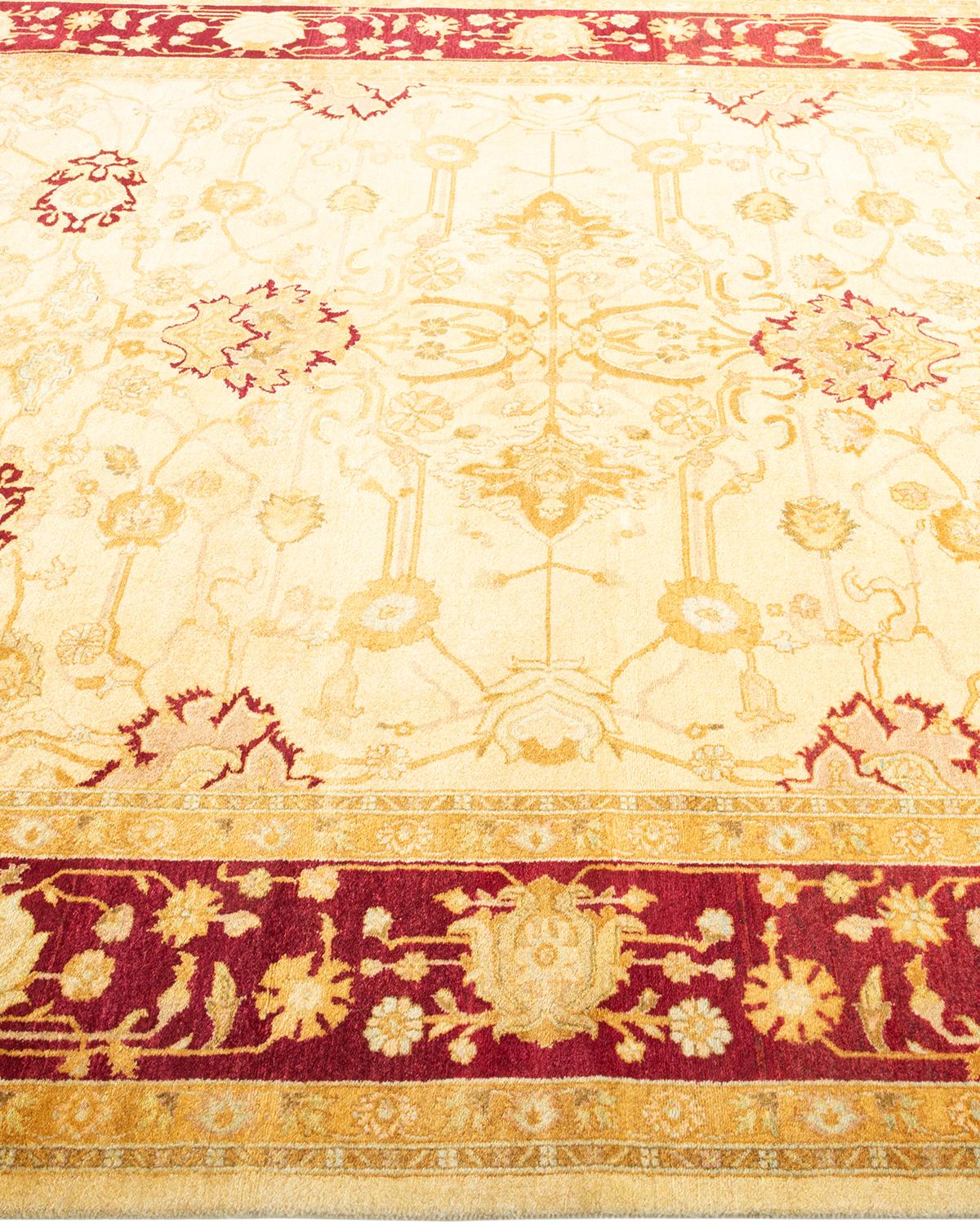 Tapis Oriental Mogul ivoire noué à la main, unique en son genre Neuf - En vente à Norwalk, CT