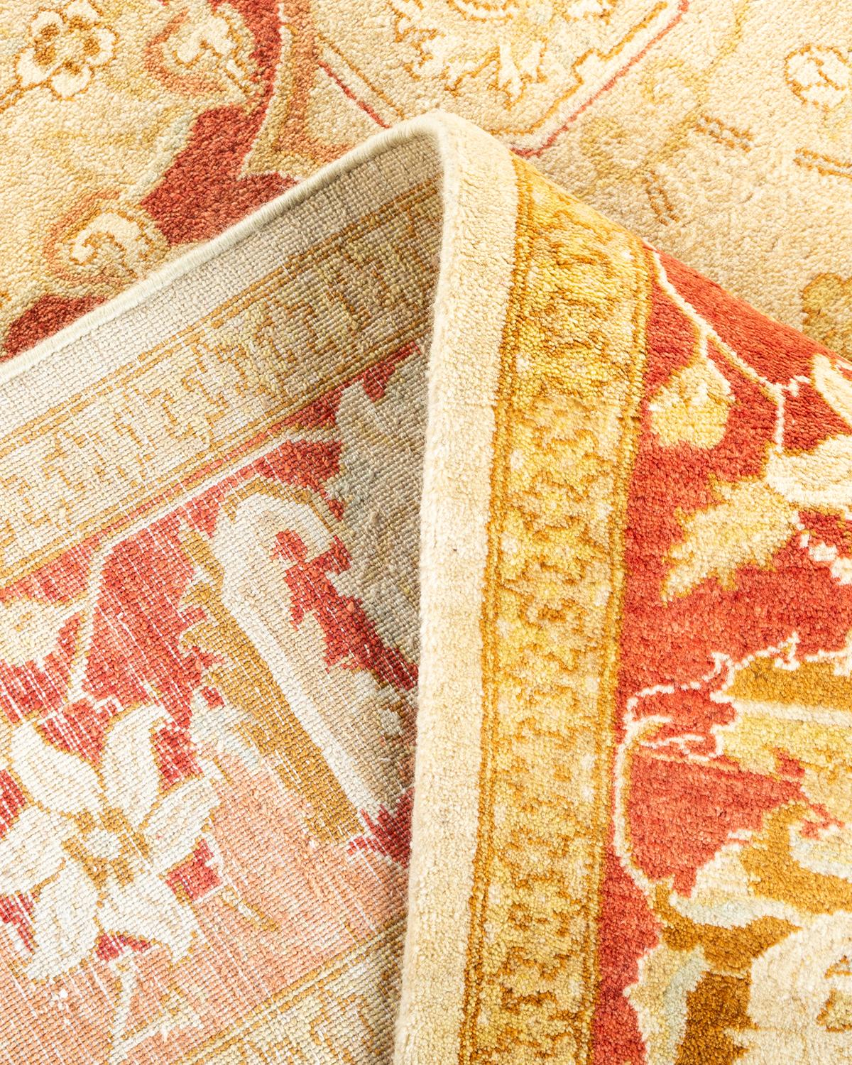 Wool One-of-a-kind Hand Knotted Oriental Mogul Ivory Area Rug For Sale