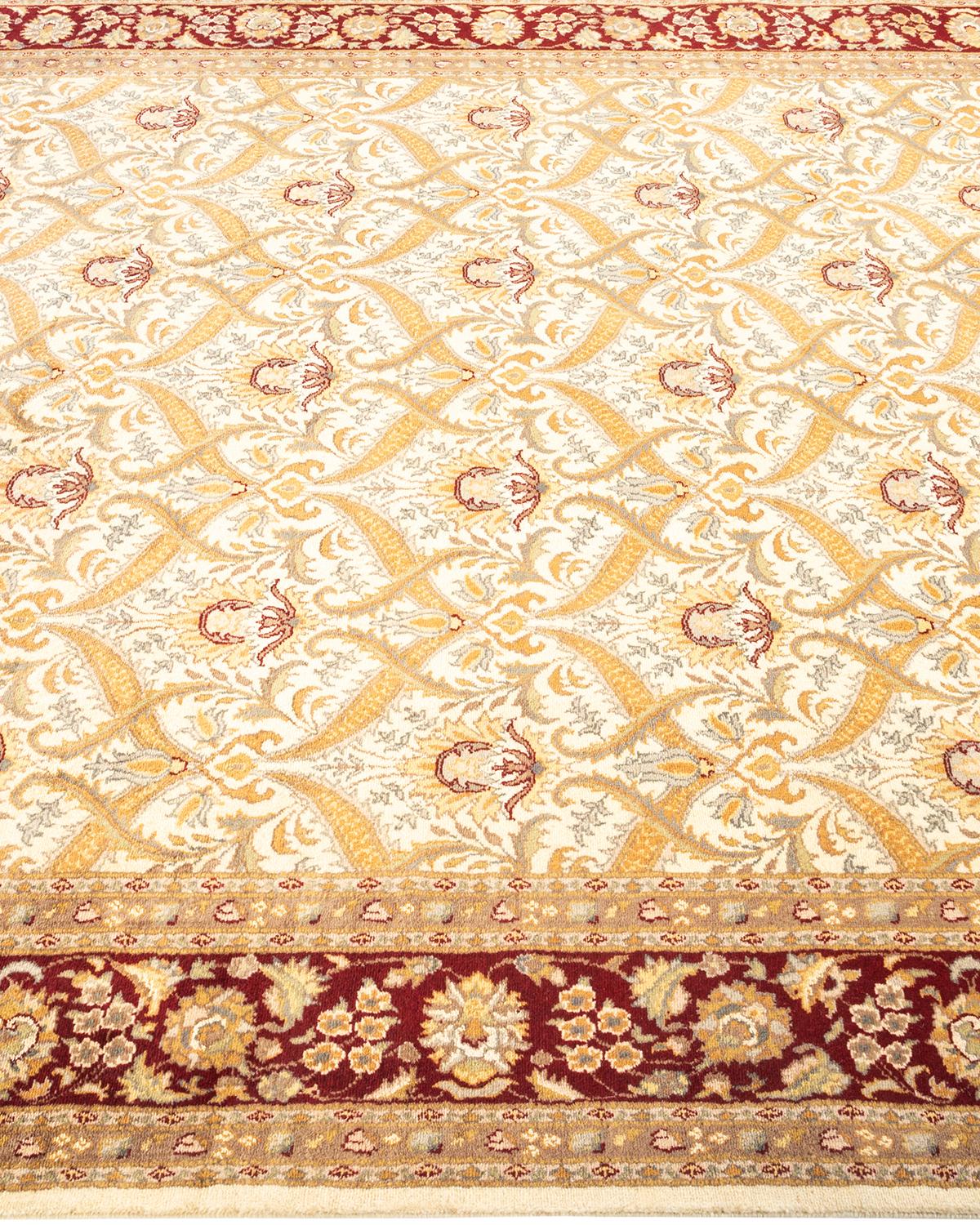 Tapis Oriental Mogul ivoire noué à la main, unique en son genre Neuf - En vente à Norwalk, CT
