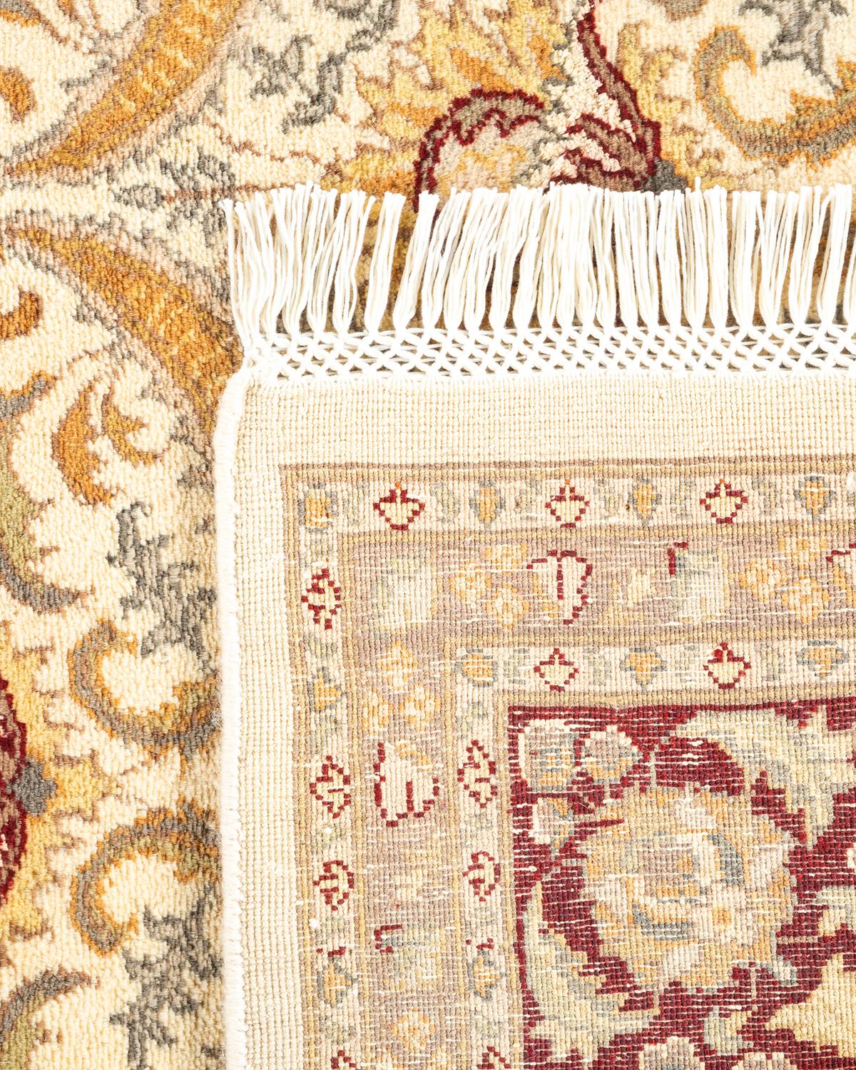 XXIe siècle et contemporain Tapis Oriental Mogul ivoire noué à la main, unique en son genre en vente