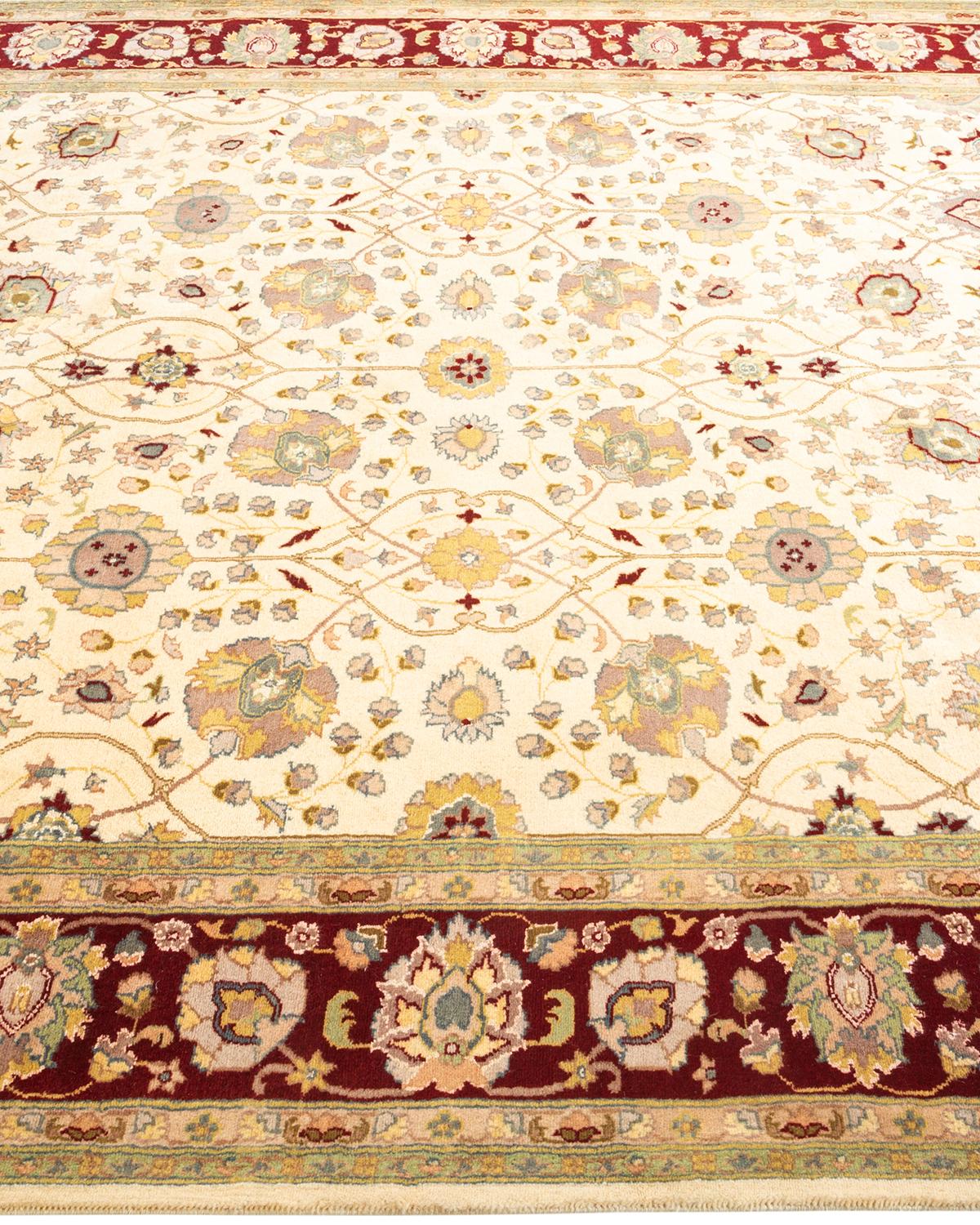 One-Of-A-Kind Hand Knotted Oriental Mogul Ivory Area Rug 6' 2
