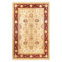 One-of-a-kind Hand Knotted Oriental Mogul Ivory Area Rug