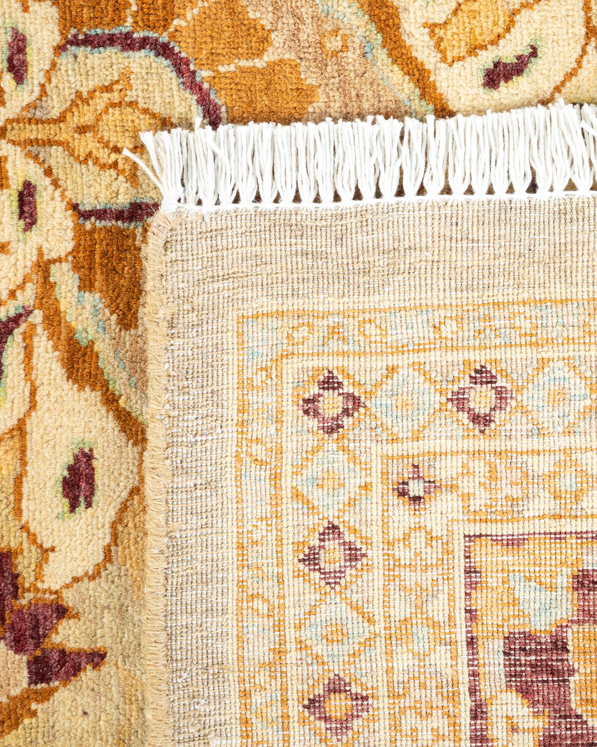 Contemporary One-of-a-Kind Hand Knotted Oriental Mogul Ivory Area Rug For Sale