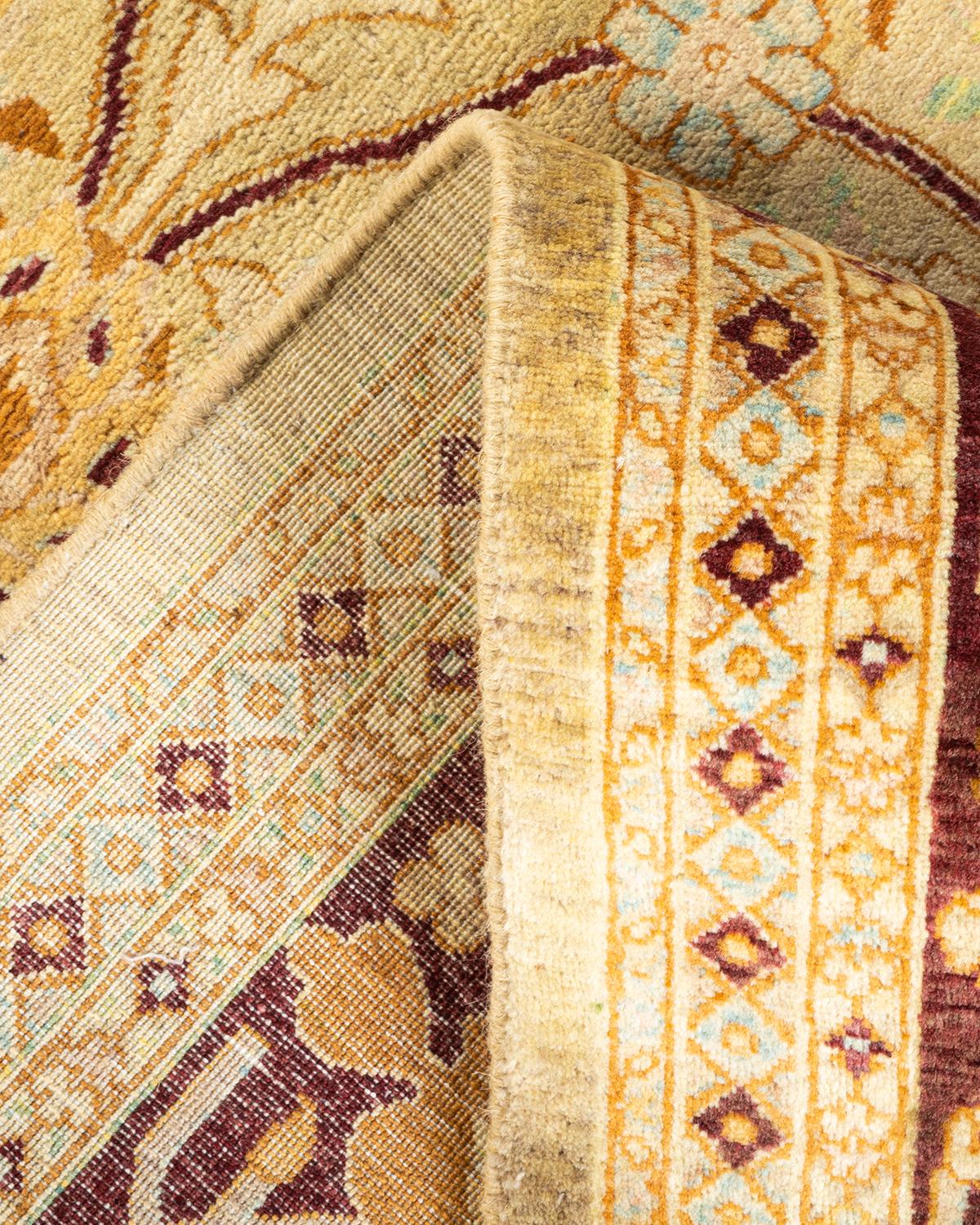 Wool One-of-a-Kind Hand Knotted Oriental Mogul Ivory Area Rug For Sale
