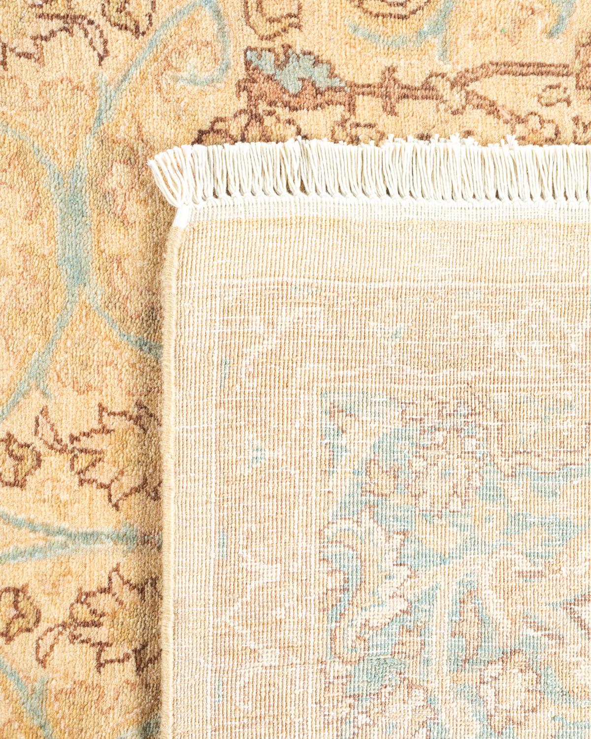 XXIe siècle et contemporain Tapis Oriental Mogul ivoire noué à la main, unique en son genre en vente