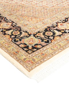 One-Of-A-Kind Hand Knotted Oriental Mogul Ivory Area Rug 6' 8" x 10' 0"