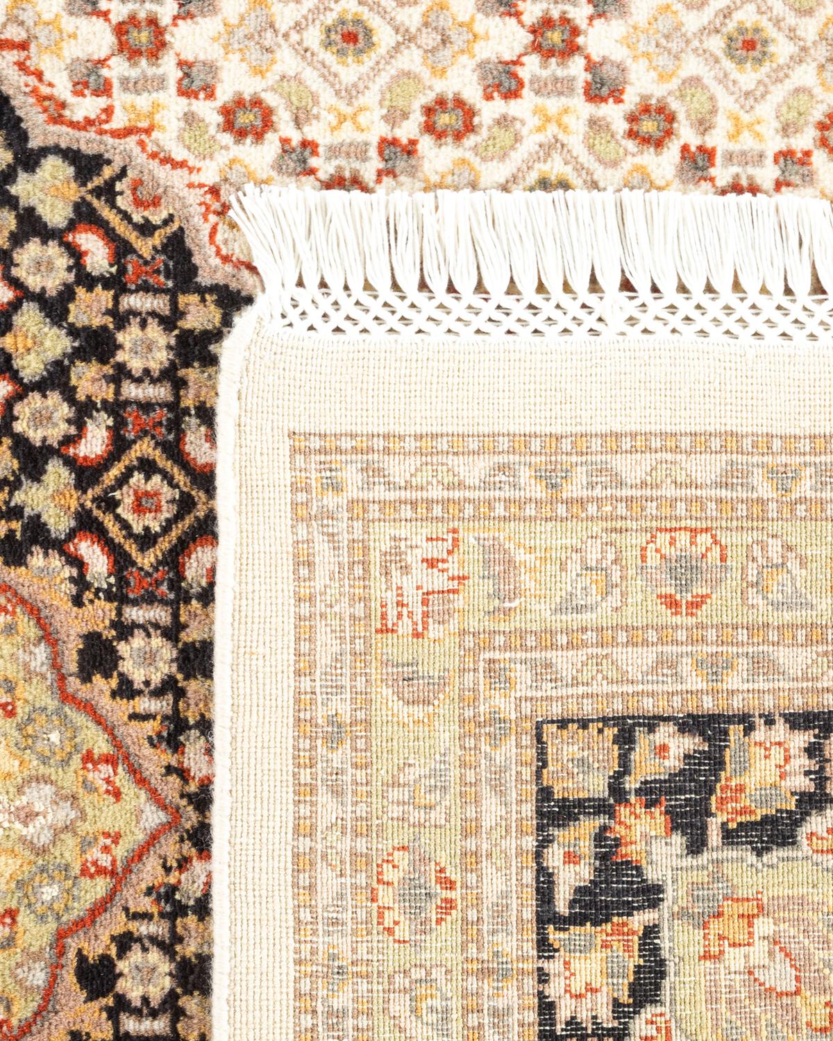 Contemporary One-Of-A-Kind Hand Knotted Oriental Mogul Ivory Area Rug 6' 8