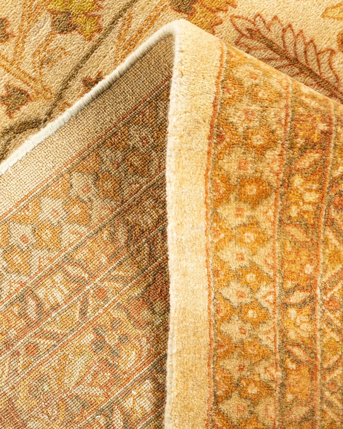Laine Tapis Oriental Mogul ivoire noué à la main unique en son genre en vente