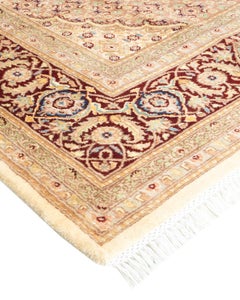 One-Of-A-Kind Hand Knotted Oriental Mogul Ivory Area Rug 8' 0" x 10' 4"