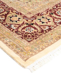 One-Of-A-Kind Hand Knotted Oriental Mogul Ivory Area Rug 8' 0" x 10' 5"