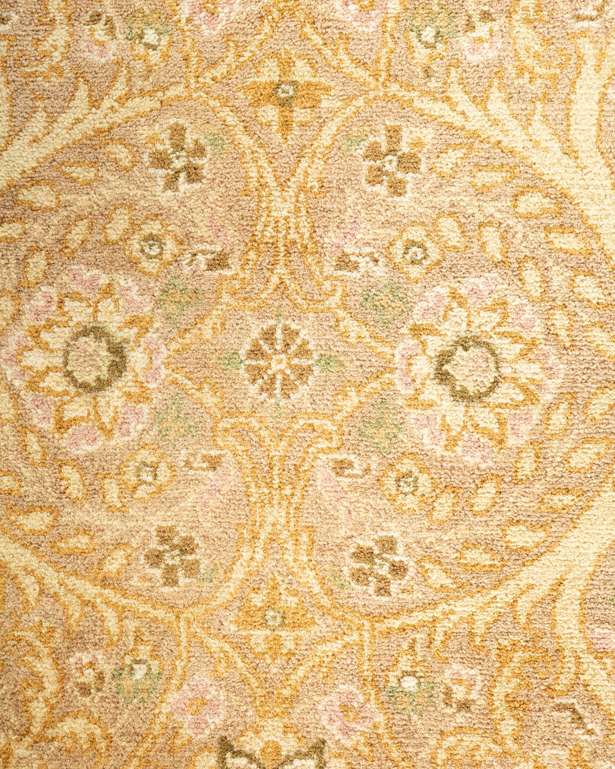 Handgeknüpfter orientalischer Mogul elfenbeinfarbener Teppich in Elfenbein, Unikat (Pakistanisch) im Angebot