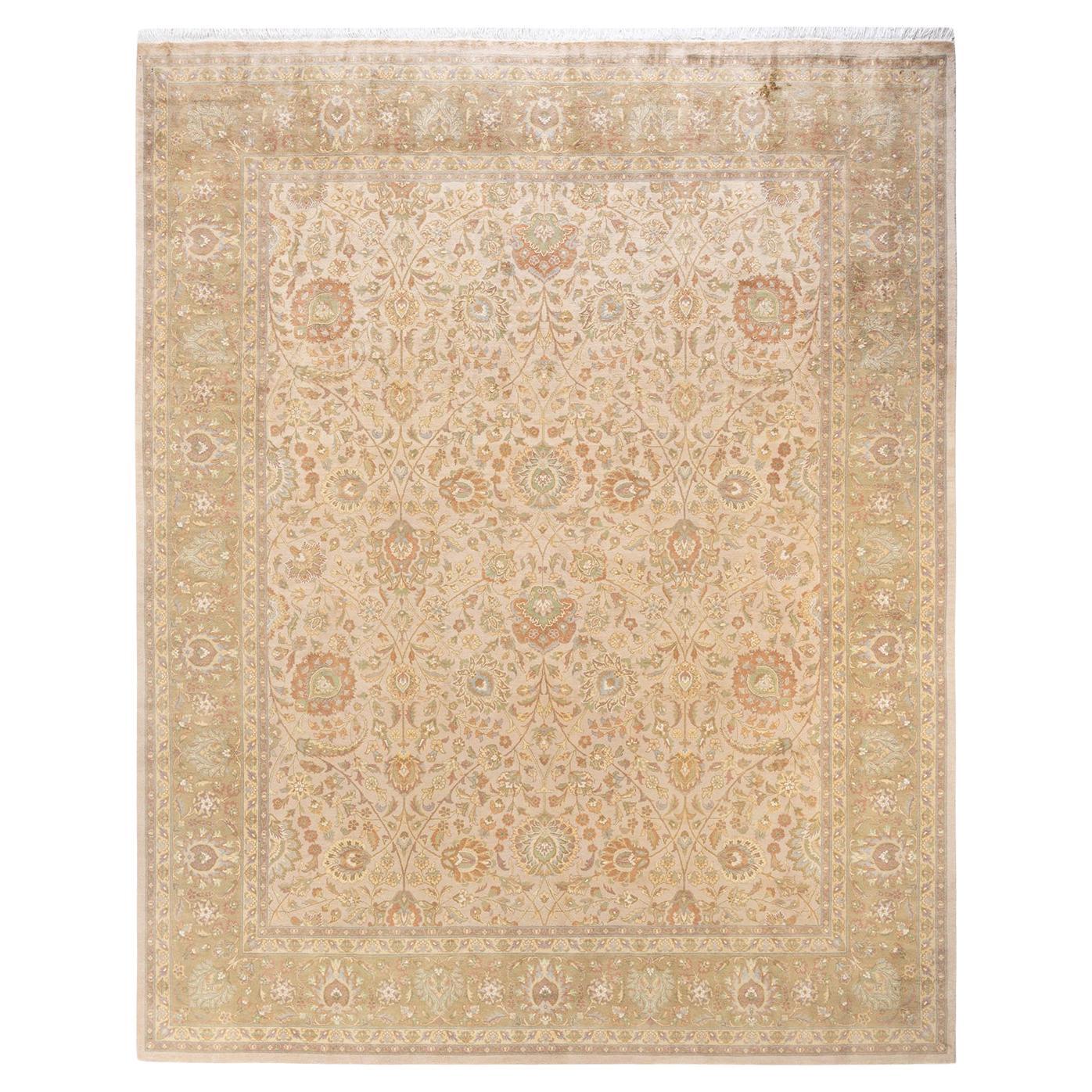 One-of-a-kind Hand Knotted Oriental Mogul Ivory Area Rug