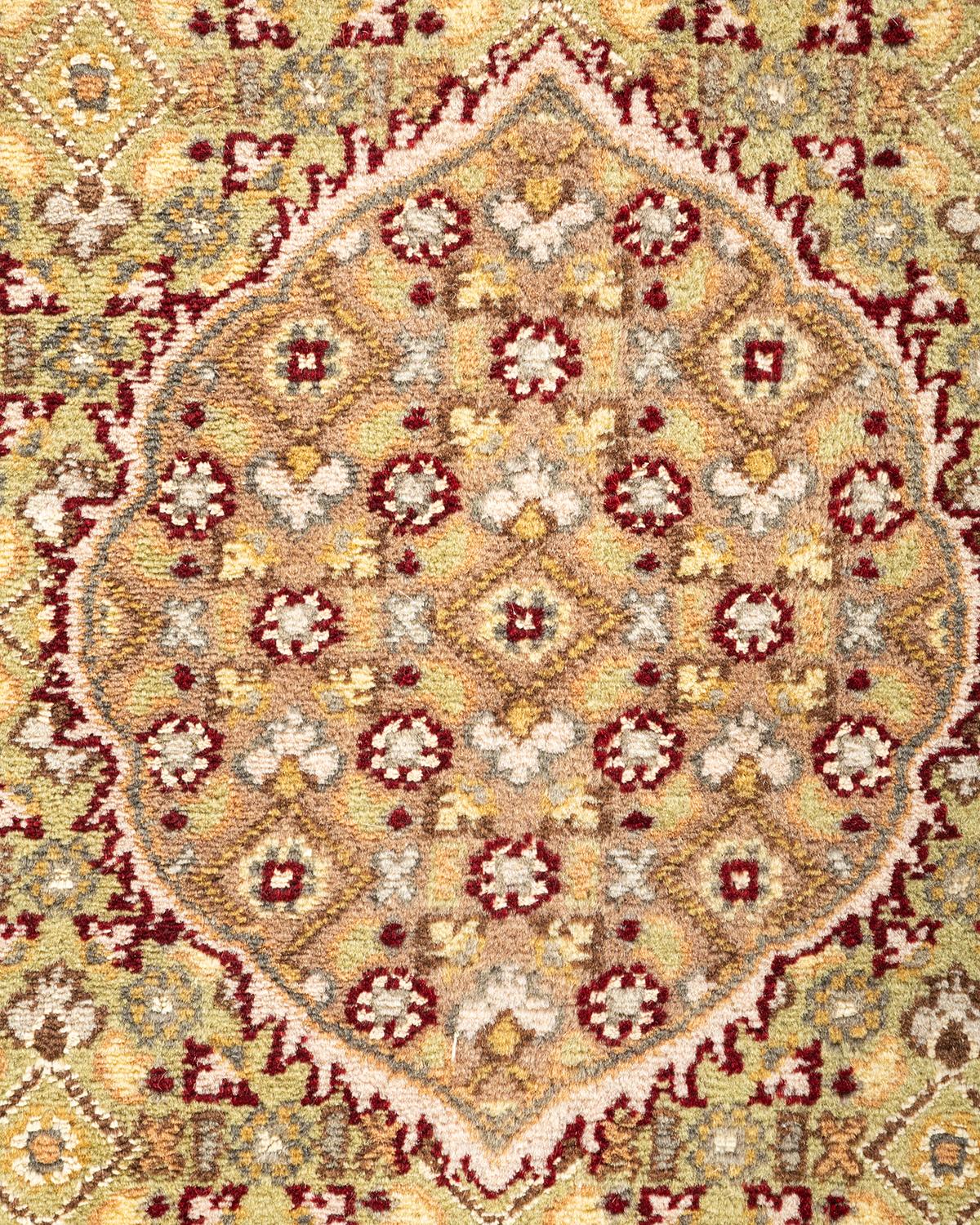 Pakistani One-of-a-kind Hand Knotted Oriental Mogul Ivory Area Rug For Sale